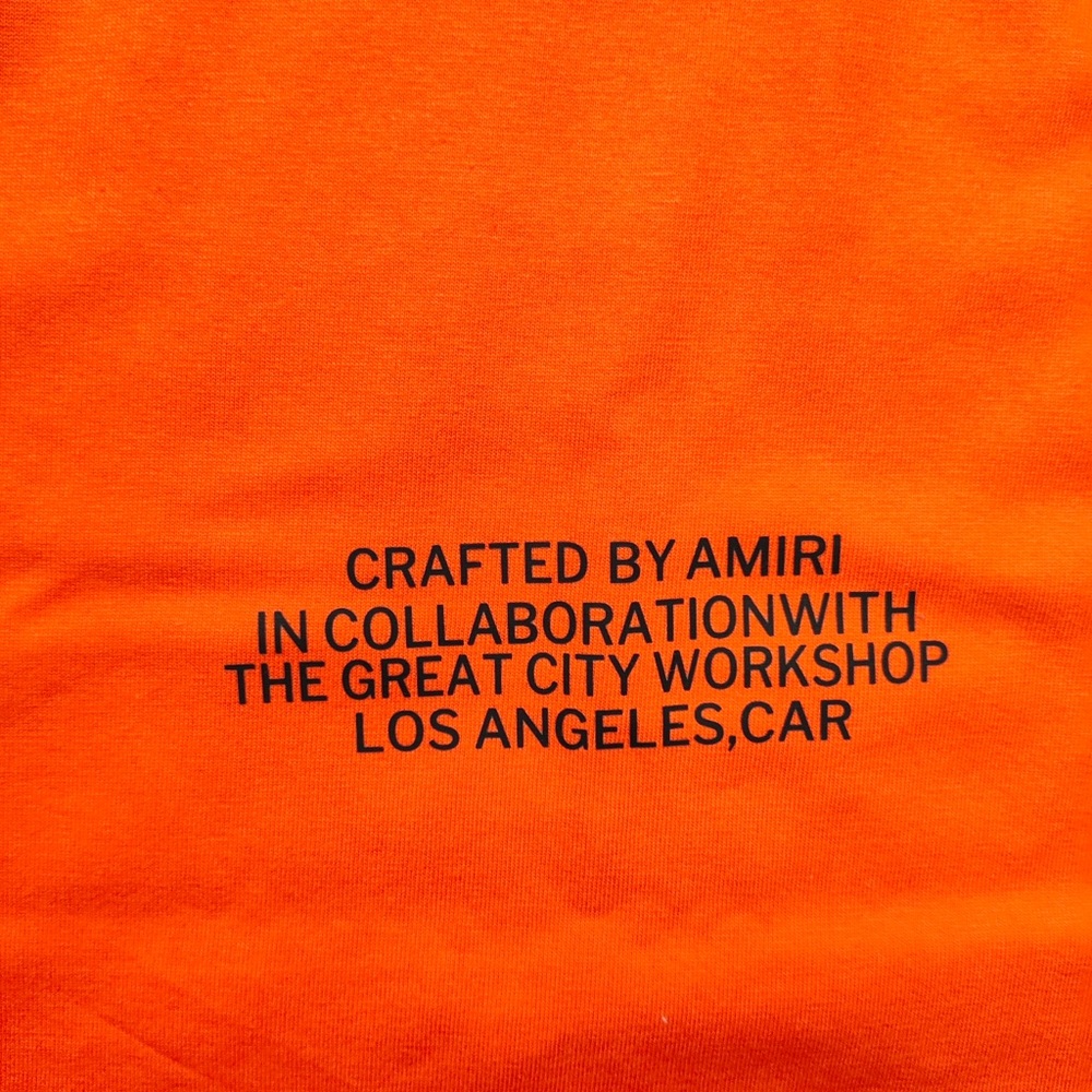 AMIRI Bright Orange Short Sleeve Logo Tee - Picture 4 of 7